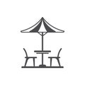 Minimalist restaurant outdoor icon