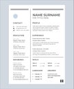 minimalist resume cv template design with simple and clean style