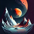 Minimalist Retro Moonscape - Ai Generated