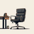 Minimalist Retro Office Chair Illustration