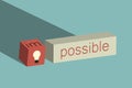 Minimalist retro style. Impossible Is Possible Concept Royalty Free Stock Photo