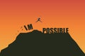 Minimalist retro style. Impossible Is Possible Concept