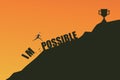 Minimalist retro style. Impossible Is Possible Concept Royalty Free Stock Photo