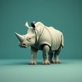 Minimalist Rhino 3d Model Inspired By Emiliano Ponzi