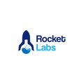 Minimalist Rocket Labs Beaker Glass logo design