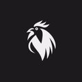 Minimalist Rooster Icon For Modern 2d Game Art