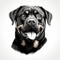 Minimalist Rottweiler Sketch Art On White Background Royalty Free Stock Photo