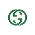 Minimalist Rounded Interlocking Double G Shape Monogram Symbol Emblem Icon Royalty Free Stock Photo