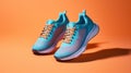 Minimalist Running Shoes On Solid Color Background