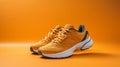 Minimalist Running Shoes On Solid Color Background