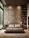 Minimalist rustic interior design of modern bedroom