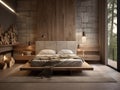 Minimalist rustic interior design of modern bedroom