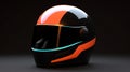 Minimalist 1980s Design Orange And Black Helmet