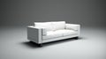 Minimalist 1980s Design White Leather Couch