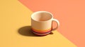 Minimalist 1980s Rainbow Mug With Subtle Chromatism