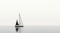 Minimalist Sail Boat On Water: Tranquil Serenity In Stark Contrast