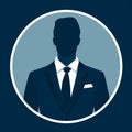 Minimalist Salesperson Icon In Dark Sky-blue And Navy