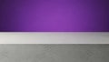 Minimalist scene with a concrete platform and vibrant purple background Royalty Free Stock Photo