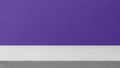 Minimalist scene with a textured grey concrete surface and purple wall Royalty Free Stock Photo