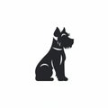 Minimalist Schnauzer Silhouette Illustration For Logo Design Royalty Free Stock Photo