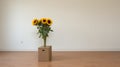 Minimalist Sculpture: Sunflowers In An Empty Room