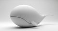 A minimalist sculpture of a whale crafted in a smooth, white material, likely a for Royalty Free Stock Photo