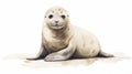 Minimalist Seal Art In Muted Neutral Colors