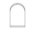 Minimalist semi-circular rectangular linear figure y2k . Trendy linear design in black color with frame, star. Aesthetic