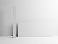 Minimalist shadow play against plain white wall isolated on white background Royalty Free Stock Photo