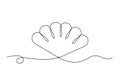 Minimalist shell outline. Elegant sea shape. Simple vector. Continuous line.