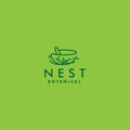 Minimalist silhouette NEST BOTANICAL logo design Royalty Free Stock Photo