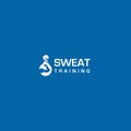 Minimalist silhouette SWEAT TRAINING logo design