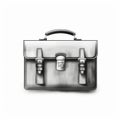 Minimalist Silver Briefcase Vector Illustration On White Background