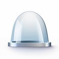 Minimalist Silver Glass Dome On White Background