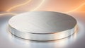 A minimalist silver podium with a smooth, reflective surface against Royalty Free Stock Photo