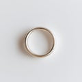 Minimalist Silver Ring on Plain White Background Royalty Free Stock Photo
