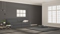 Minimalist simple clear living, scandinavian gray classic interior design