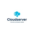 Minimalist simple CLOUD SERVER tech logo design Royalty Free Stock Photo