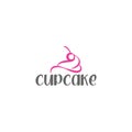 Minimalist simple CUPCAKE delicious logo design
