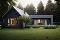 Minimalist Simple gray house. Generate Ai Royalty Free Stock Photo