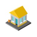 Minimalist Simple Isometric Drawing Little Home