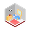 Minimalist Simple Isometric Drawing Little Room