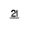 Minimalist Simple Number 21 COMPANY logo design