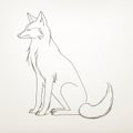 Minimalist Sketch Of A Fox In Caninecore Style Royalty Free Stock Photo