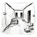 Minimalist Sketch Of Haunting Mycenaean Basement