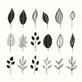 Minimalist sketches: illustrating the simplicity of plant leafs