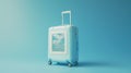 Minimalist smart suitcase with cloud display on screen Royalty Free Stock Photo
