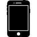 Minimalist smartphone illustration with rounded edges and a large screen displayed in a simple black and white design Royalty Free Stock Photo