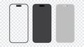 Minimalist Smartphone Mockup Set with Line Style, Solid Black and White Phone Frames for UI UX Design Royalty Free Stock Photo