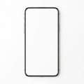 Minimalist smartphone with sleek design and rounded edges on white background Royalty Free Stock Photo